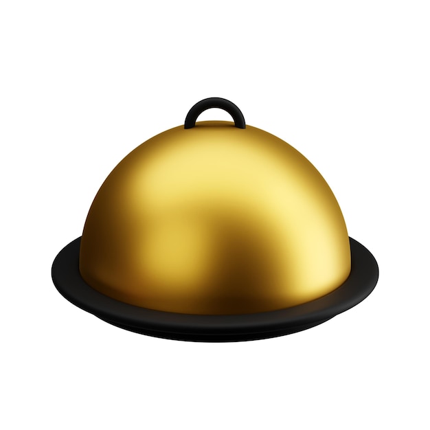 PSD gouden cloche 3d render illustratie geïsoleerd transparant