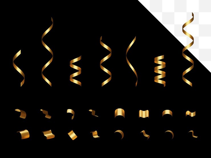 Gouden Confetti-collectie geïsoleerd