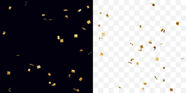 Gouden confetti op doorzichtige achtergrond