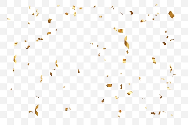 Gouden confetti op doorzichtige achtergrond
