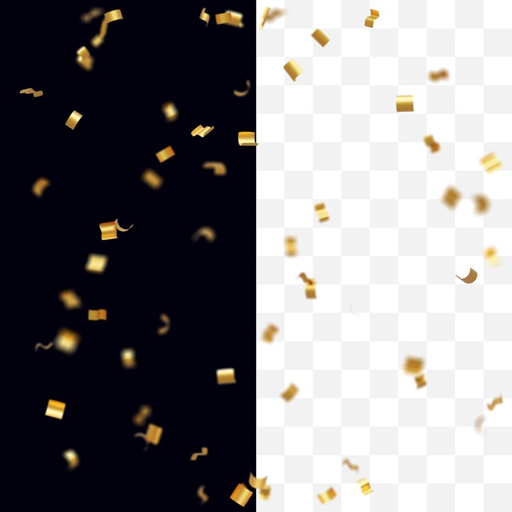 Gouden Confetti Op Transparante Achtergrond
