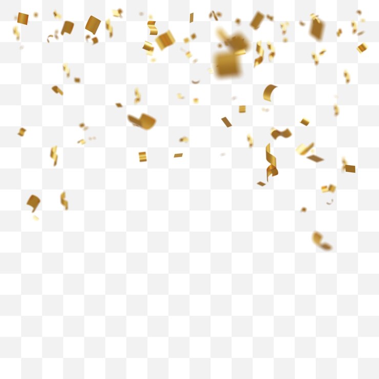 Gouden Confetti Op Transparante Achtergrond