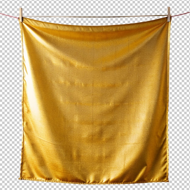 Gouden doekbanner op doorzichtige achtergrond