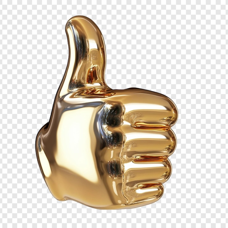 PSD gouden duimen omhoog succes prestatie uitmuntendheid
