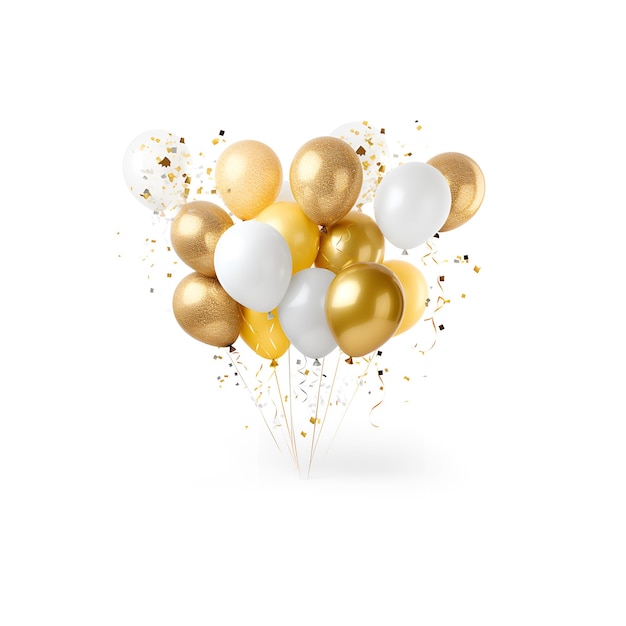 PSD gouden en witte ballon icoon