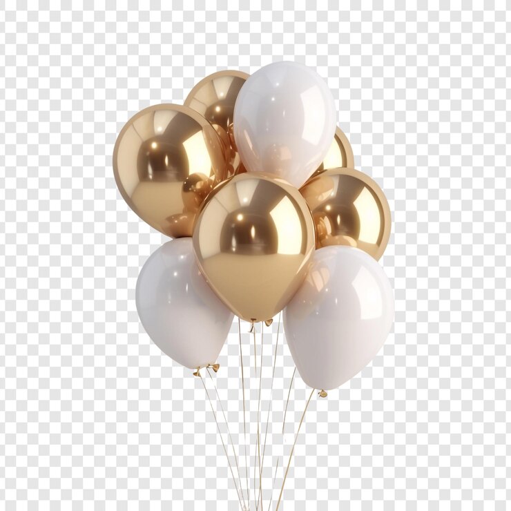 PSD gouden en witte ballonnen