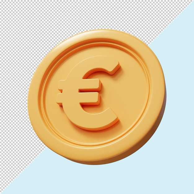 PSD gouden euro munt 3d render