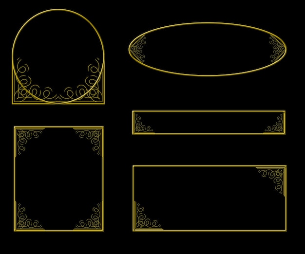 Gouden frame ontwerp metalen frame set