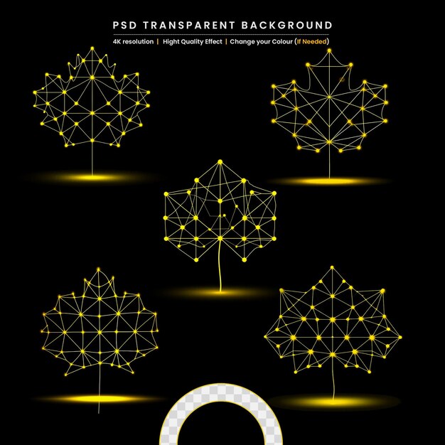 PSD gouden geometrische bol 3d-weergave op doorzichtige achtergrond