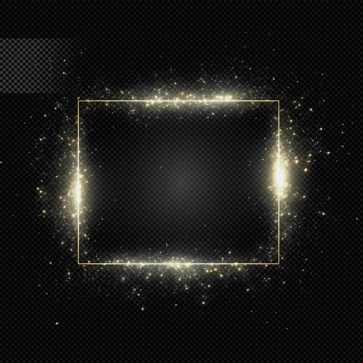 PSD gouden glitter deeltjes frame licht effect
