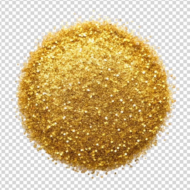 Gouden glitter geïsoleerd op een doorzichtige achtergrond
