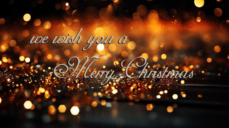 PSD gouden glitter kerstmis abstracte achtergrond met bokeh ontfocuste lichten