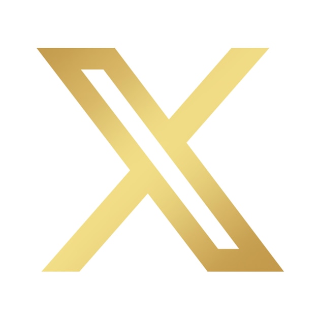 Gouden gloednieuwe Twitter X Logo Icon