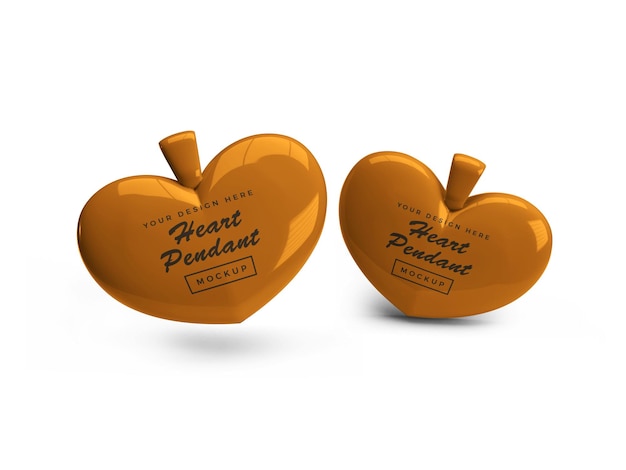 Gouden hart hanger mockup design