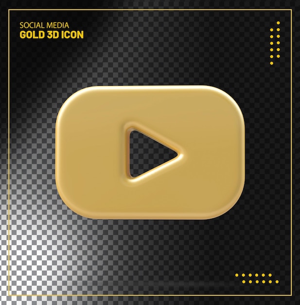 Gouden icoon youtube 3d