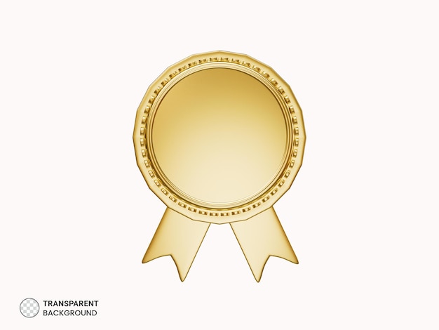 Gouden kleur beste award lint badge pictogram 3d render illustratie