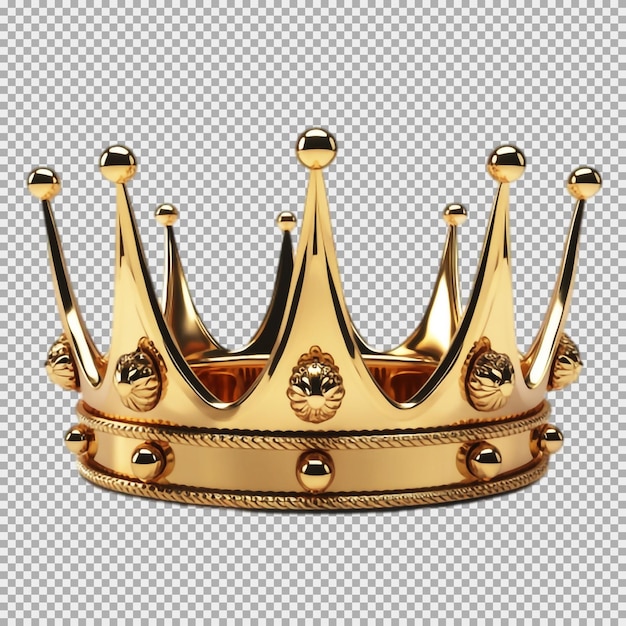 Gouden kroon geïsoleerd op doorzichtige achtergrond