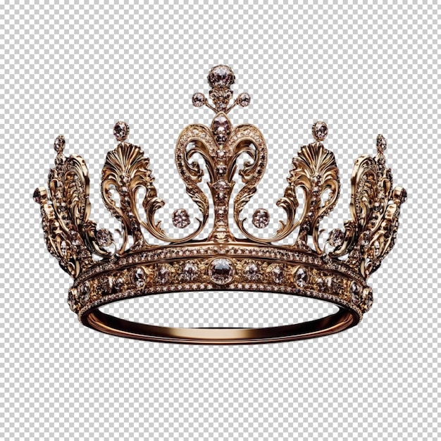 Gouden kroon Koninklijke kronen kroning koning en luxe koningin tiara doorzichtige achtergrond