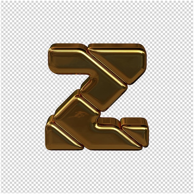 PSD gouden letter 3d-rendering