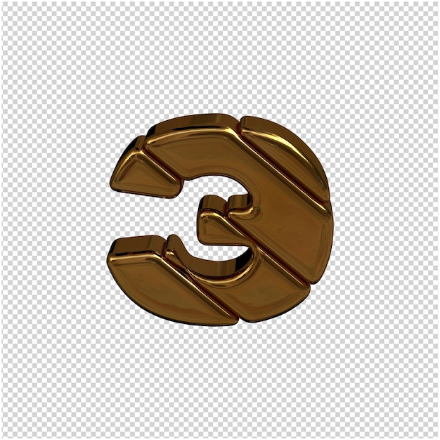Gouden letter van het Russische alfabet 3D-rendering