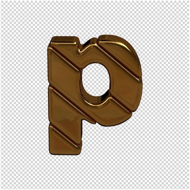 PSD gouden letter van het russische alfabet 3d-rendering