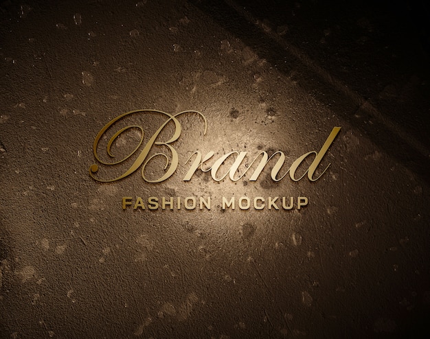 PSD gouden logo en tagline-mockup