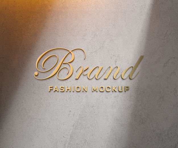 PSD gouden logo en tagline-mockup