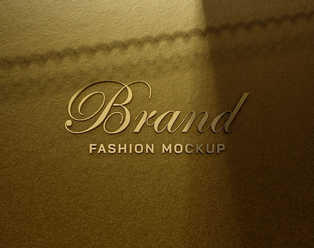 Gouden logo en tagline-mockup