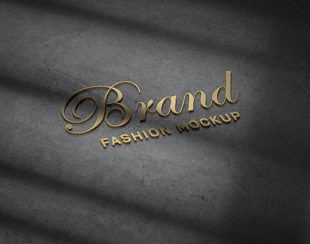 PSD gouden logo en tagline-mockup