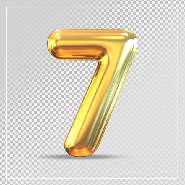 Gouden luxe ballonnen 3d nummer 7