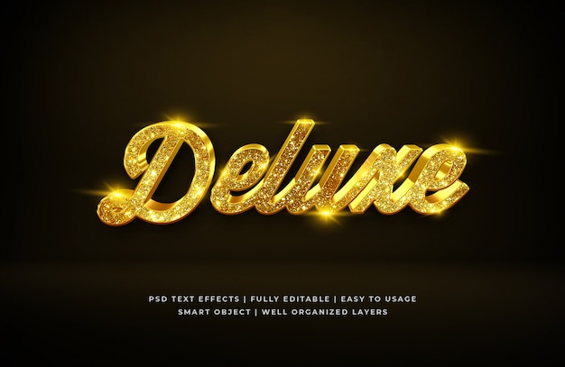 Gouden luxe luxe 3D-tekststijleffect
