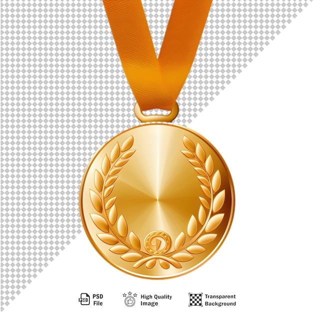 PSD gouden medaille op transparante achtergrond