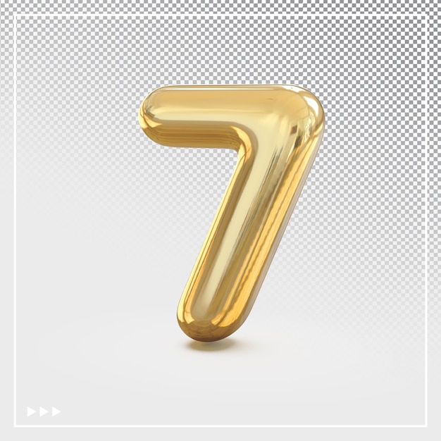 Gouden nummer 7 3d luxe