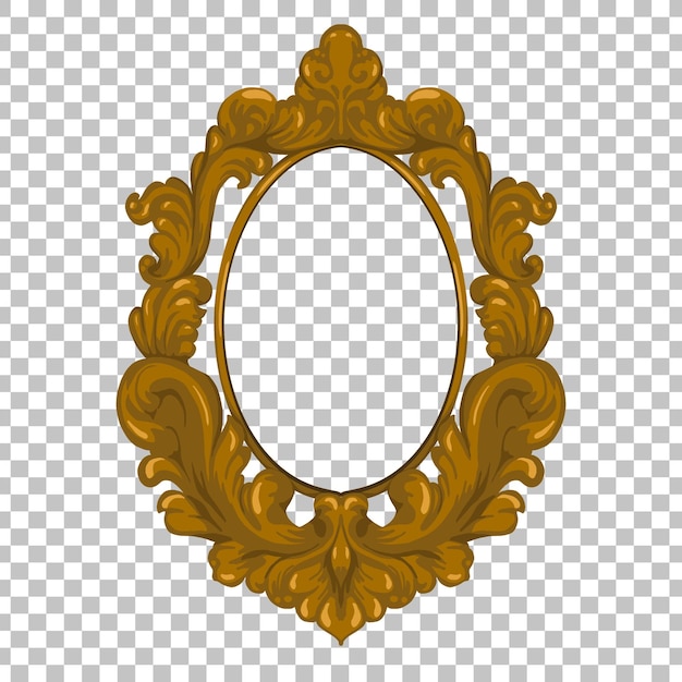 PSD gouden ovaal frame met details bloemen ornamenten