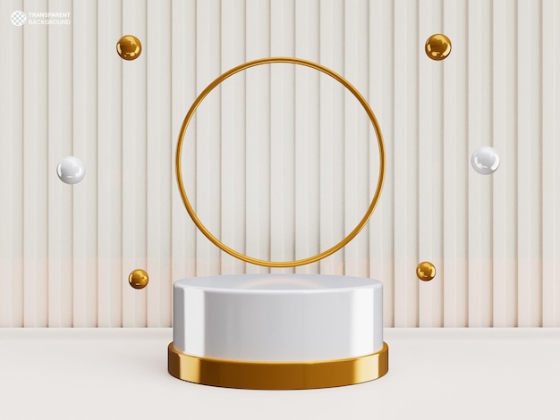 Gouden podium voor productpresentatie 3d render