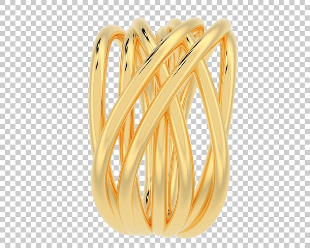 Gouden ring op transparante achtergrond 3d-rendering illustratie