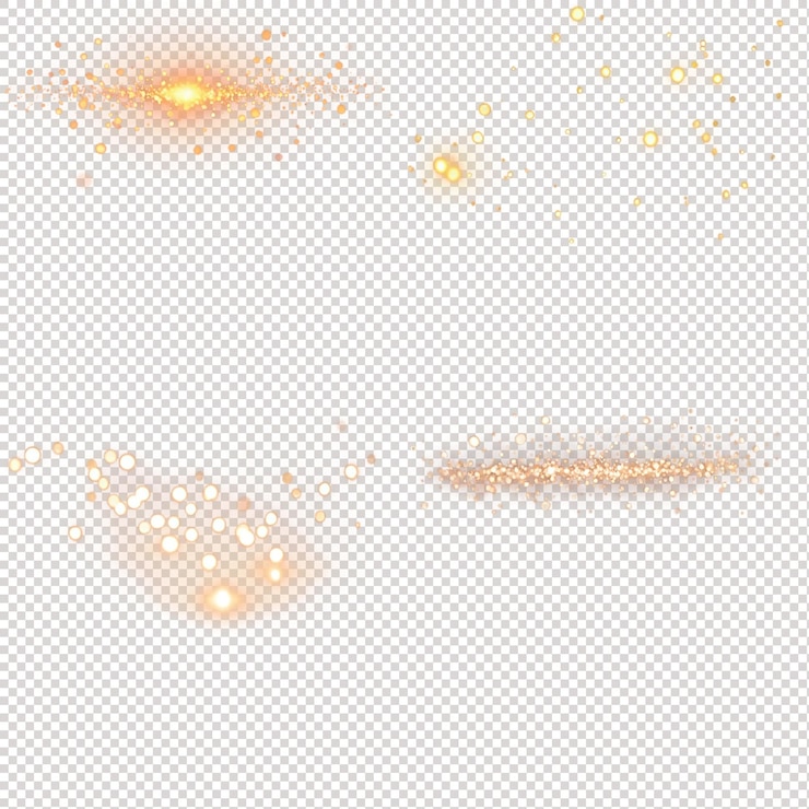 PSD gouden schittering verspreide glitterdeeltjes op doorzichtige achtergrond png