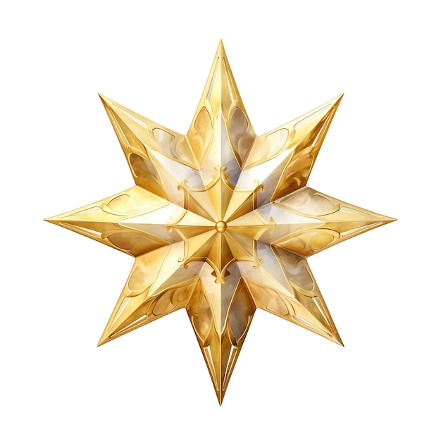 PSD gouden ster decoraties voor kerst evenement waterverf stijl ai gegenereerd