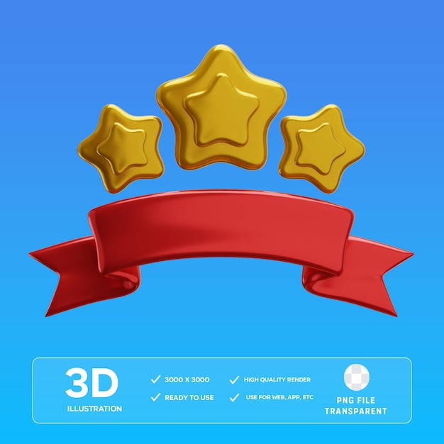 gouden ster rating 3D illustratie