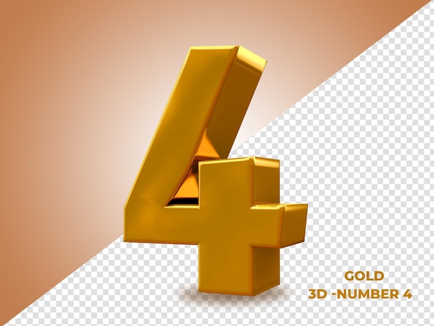 Gouden stijl 3d nummer 4