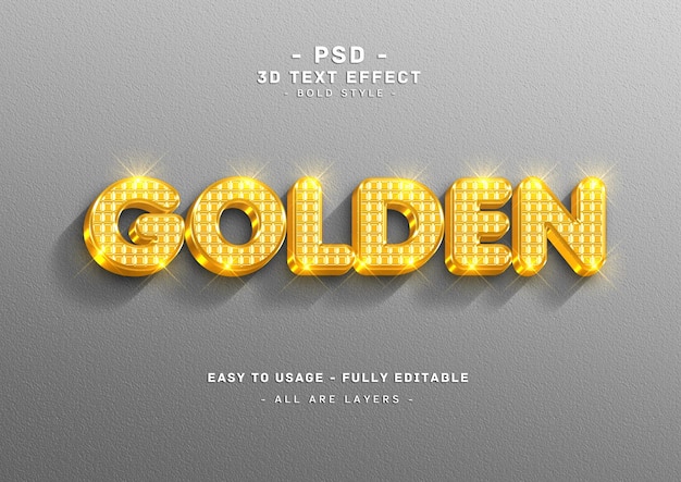 Gouden teksteffect 3d juiste stijl