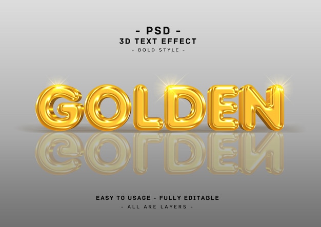 Gouden teksteffect 3D-spiegelstijl