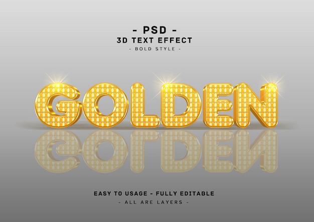 Gouden teksteffect 3d-spiegelstijl