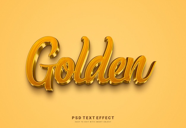 Gouden teksteffect met een gele achtergrond