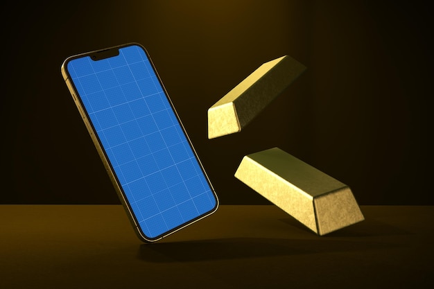 PSD gouden telefoonmodel