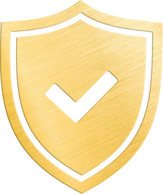 Gouden tick-symbool voor het ontwerpelement van het kwaliteitscorrectieconcept van de positieve garantie