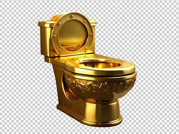 Gouden toilet met gouden deksel