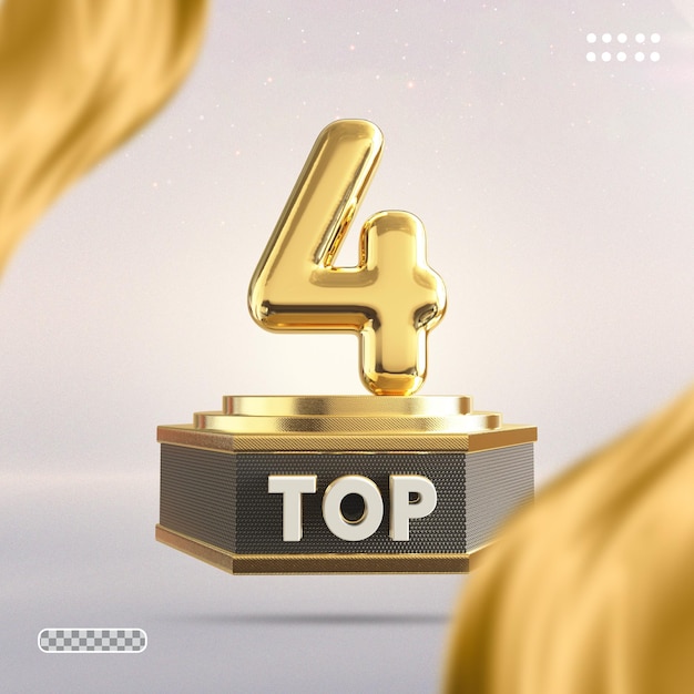 Gouden top 4 3d render-stijlnummer