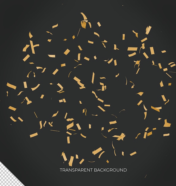 PSD gouden vallende confetti decoraties overlay 10