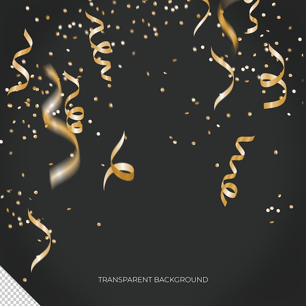 Gouden vallende confetti versieringen overlay 12